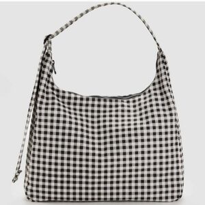 NWT Baggu Nylon Shoulder Bag - Black & White Gingham